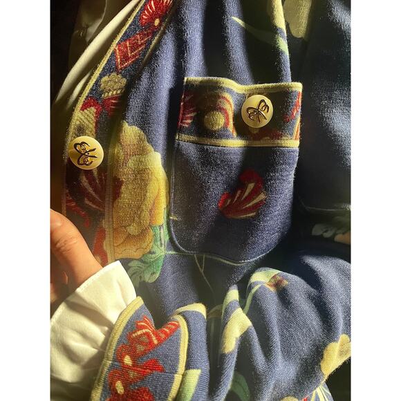 Wool jacket with flower prints from Botto, size 10 - Picture 7 of 8